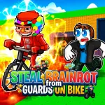 Steal Brainrot from Guards on Bike